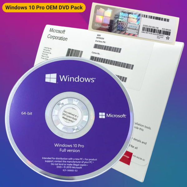 Windows10 Pro OEM DVD Pack | 1pc Lifetime Valid | Physical Product