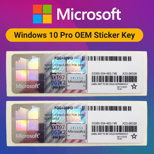 Windows 10 Pro OEM Sticker Key | Physical Sticker Key | 1PC Lifetime